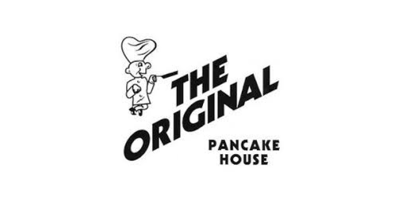cartoon chef flipping pancake alongside the words