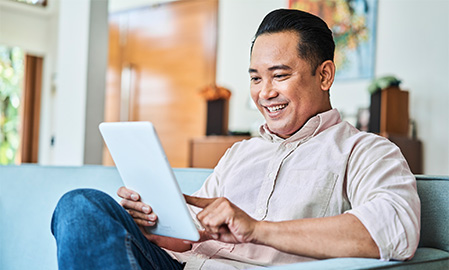 Man using tablet